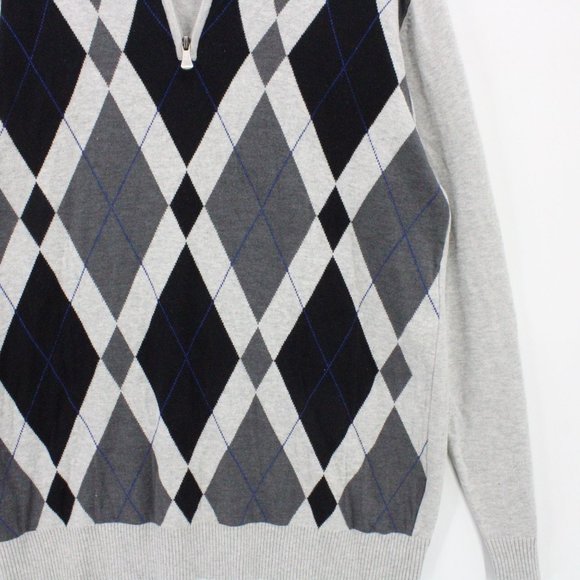 Method Sweater Mens Gray Diamond Graphic V Neck Pullover Long Sleeve Large L - Picture 4 of 10